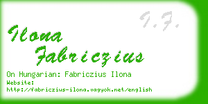 ilona fabriczius business card